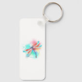 Rode libellen op waterverf achtergrond sleutelhanger (Achterkant)