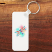 Rode libellen op waterverf achtergrond sleutelhanger (Achterkant)