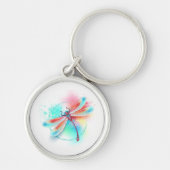 Rode libellen op waterverf achtergrond sleutelhanger (Voorkant)