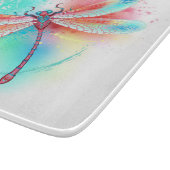 Rode libellen op waterverf achtergrond snijplank (Hoek)