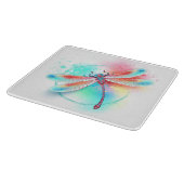 Rode libellen op waterverf achtergrond snijplank (Hoek)