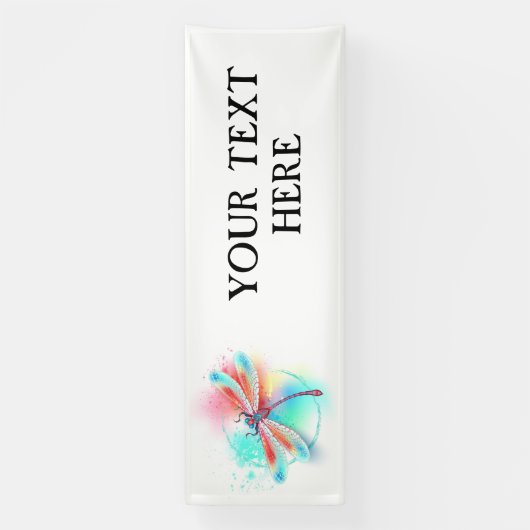 Rode libellen op waterverf achtergrond spandoek (Verticaal)