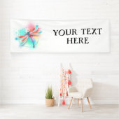 Rode libellen op waterverf achtergrond spandoek (Insitu)