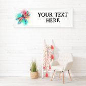 Rode libellen op waterverf achtergrond spandoek (Insitu)