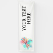 Rode libellen op waterverf achtergrond spandoek (Verticaal)