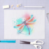 Rode libellen op waterverf achtergrond tissuepapier (Craft)