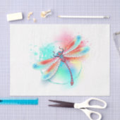 Rode libellen op waterverf achtergrond tissuepapier (Craft)