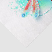 Rode libellen op waterverf achtergrond tissuepapier (Detail)