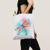 Rode libellen op waterverf achtergrond tote bag (Dichtbij)