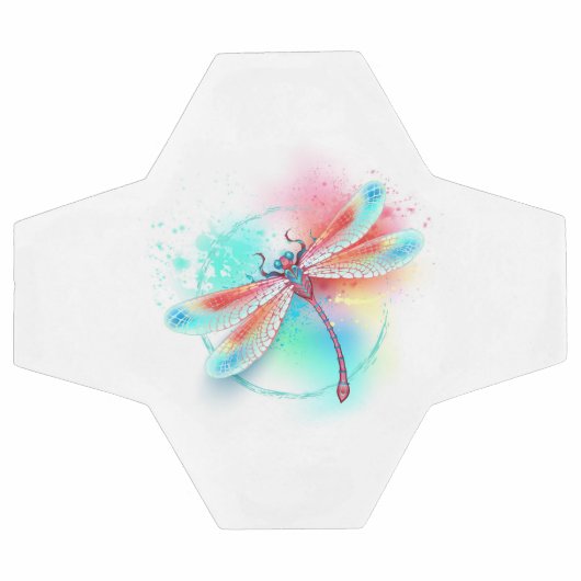 Rode libellen op waterverf achtergrond voetbal (Enkel)