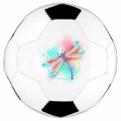 Rode libellen op waterverf achtergrond voetbal (Voorkant)