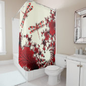 Rode libellen — Showgordijn Douchegordijn (In situ)