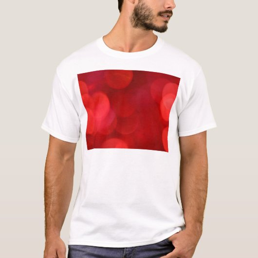 Rode lichtcirkels buiten focus t-shirt (Voorkant)