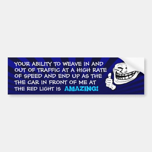 Rode Lichte Bumpersticker (blauw) (Voorkant)