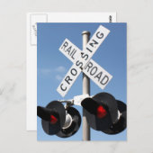 Rode lichten - Treinkruising Briefkaart (Voorkant / Achterkant)