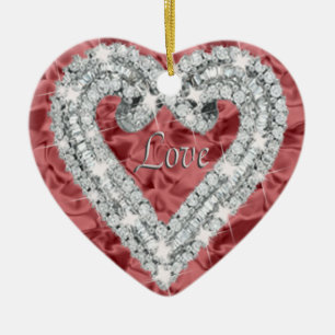 Rode Liefde Diamanten Hart Ornament