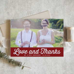Rode Liefde en Bedankt Retro Fotobruiloft