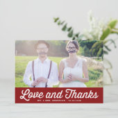 Rode Liefde en Bedankt Retro Fotobruiloft (Staand voorkant)