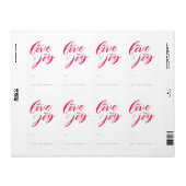 Rode Liefde en Joy Gift Label Sticker (Full Sheet)
