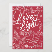Rode liefde en lichte kerst en vakantie Kaart (Voorkant)