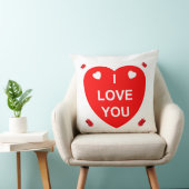 Rode liefde hart en bloemen kussen (Stoel)