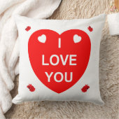 Rode liefde hart en bloemen kussen (Deken)