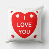 Rode liefde hart en bloemen kussen (Voorkant)