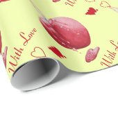 Rode liefde hart gevormd romantisch brandende kaar cadeaupapier (Rol Hoek)