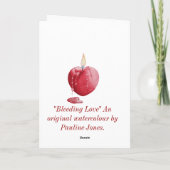 Rode liefde hart gevormd romantisch brandende kaar kaart (Achterkant)