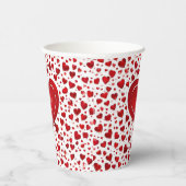 Rode Liefde Hart Patroon Valentijn Naam Papieren Bekers (Rechts)
