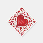 Rode Liefde Hart Patroon Valentijn Naam Partij Servet (Hoek)