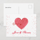 Rode liefde hart Romance moderne gelukkige Valenti Feestdagenkaart (Voorkant / Achterkant)