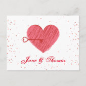 Rode liefde hart Romance moderne gelukkige Valenti Feestdagenkaart (Voorkant)