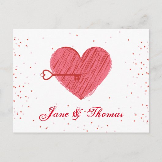 Rode liefde hart Romance moderne gelukkige Valenti Feestdagenkaart (Voorkant)