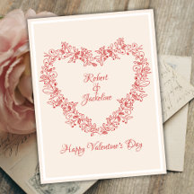 Rode Liefde Hart Schattigee Bloemen Elegante Valen