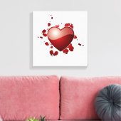 Rode liefde hart symbool canvas afdruk (Insitu (Woonkamer))