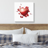 Rode liefde hart symbool canvas afdruk (Insitu (Slaapkamer))