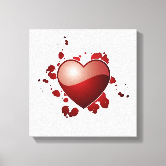 Rode liefde hart symbool canvas afdruk (Voorkant)