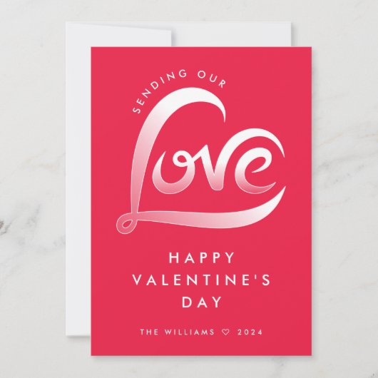 Rode Liefde Hart Valentijnsdag Kaart (Voorkant)