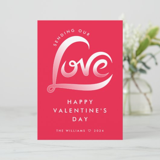 Rode Liefde Hart Valentijnsdag Kaart (Staand voorkant)