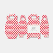 Rode liefde hartpatroon bedankdoosjes (Uitgevouwen)