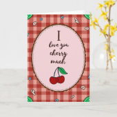 Rode Liefde Kersen Puns Kaart (Gele Bloem)