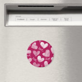 Rode liefde krabbelde harten met tekst Liefde Magneet (Insitu (Vaatwasser))