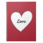 Rode liefde met een wit hart notitieboek (Voorkant)