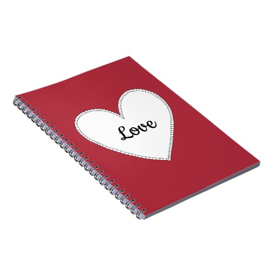 Rode Liefde met Witte Hart Notitieboek (Rechterzijde)