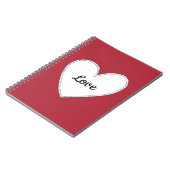 Rode Liefde met Witte Hart Notitieboek (Linkerzijde)