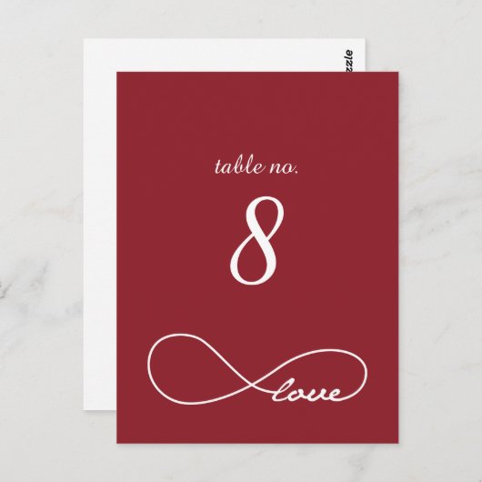 Rode liefde oneindig bruiloft briefkaart (Voorkant / Achterkant)