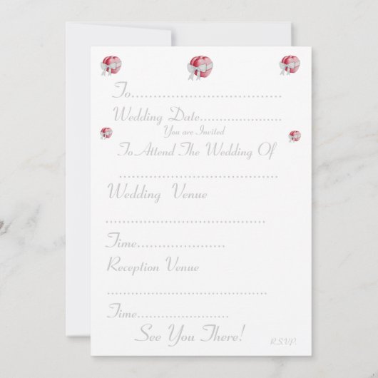 Rode liefde rode harten met witte boog bruiloft ui kaart (Achterkant)