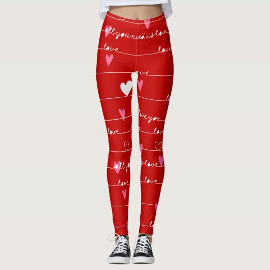 rode liefde voor je leggings (Voorkant)