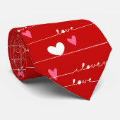rode liefde voor mannen stropdas (Opgerold)